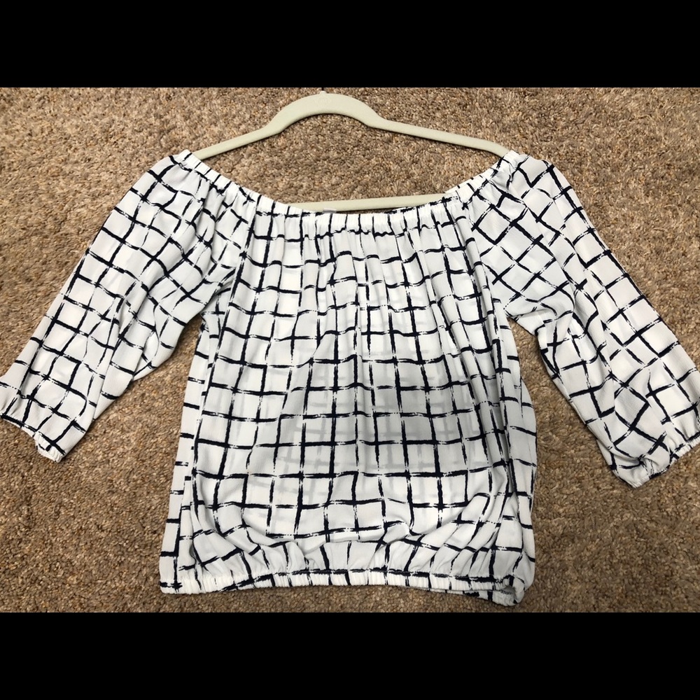 Navy & White Top